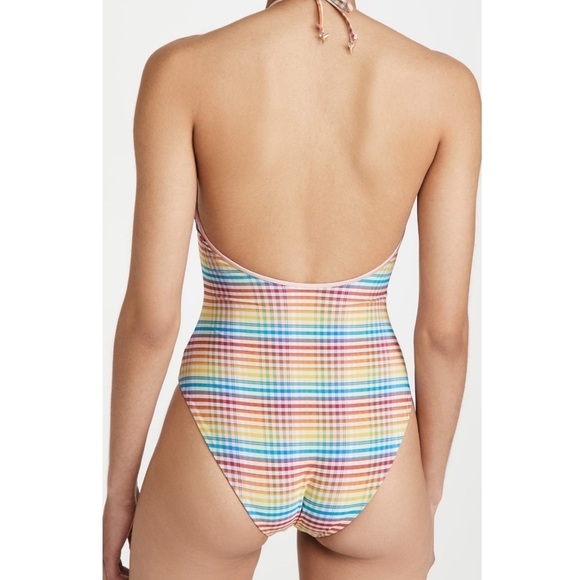NWT Onia Eliza Plaid Halter Keyhole One Piece Swimsuit - Picture 3 of 8